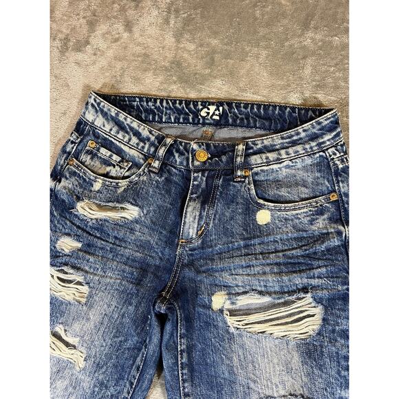 Garage Jeans women’s 0 Retro look Cropped Acid Wash Distressed Casual boyfriend - Picture 3 of 5